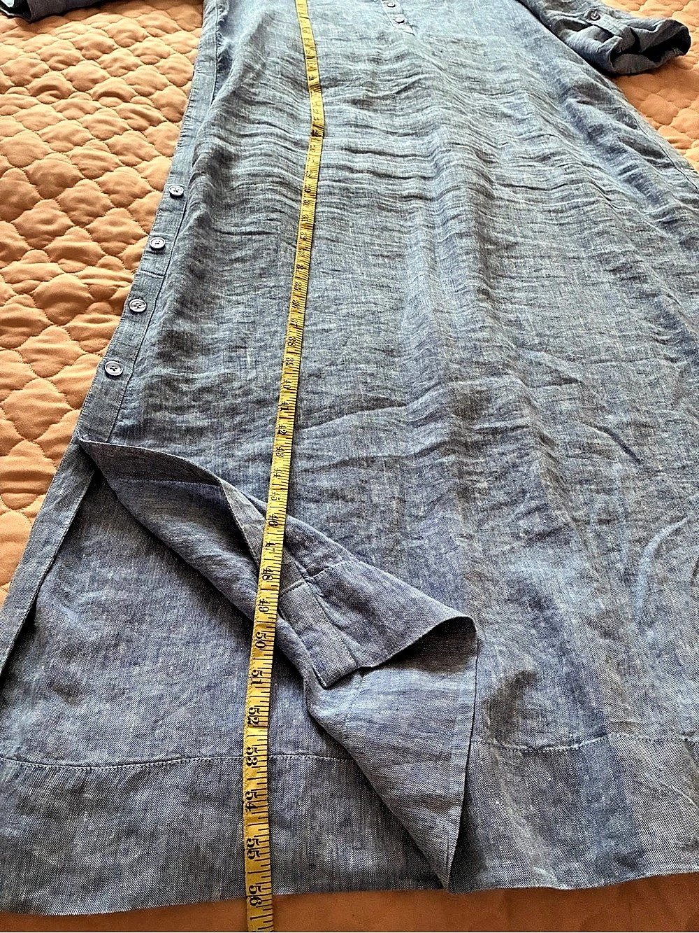 Chico's Linen Maxi Shirtdress Women's Blue Small - Picture 6 of 6